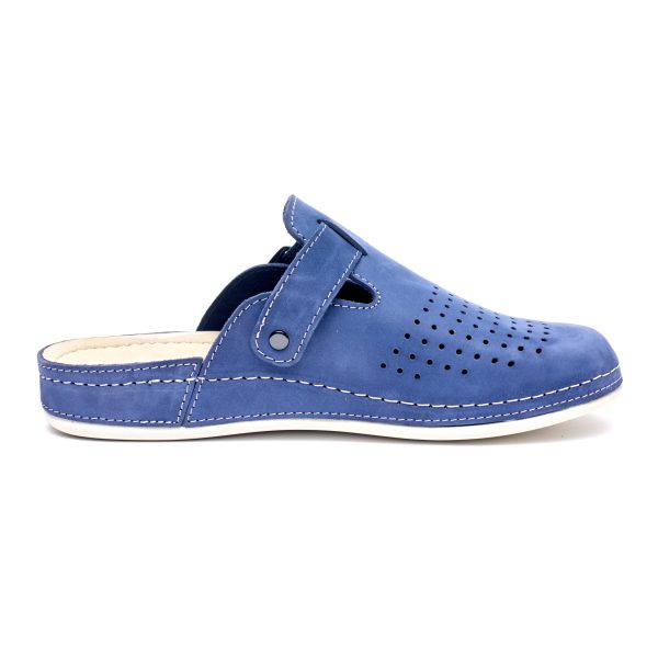 Saboti piele intoarsa  pentru barbati “Tellus” 30-09, Albastru - imagine 6