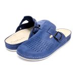 Saboti piele intoarsa  pentru barbati “Tellus” 30-09, Albastru - imagine 3