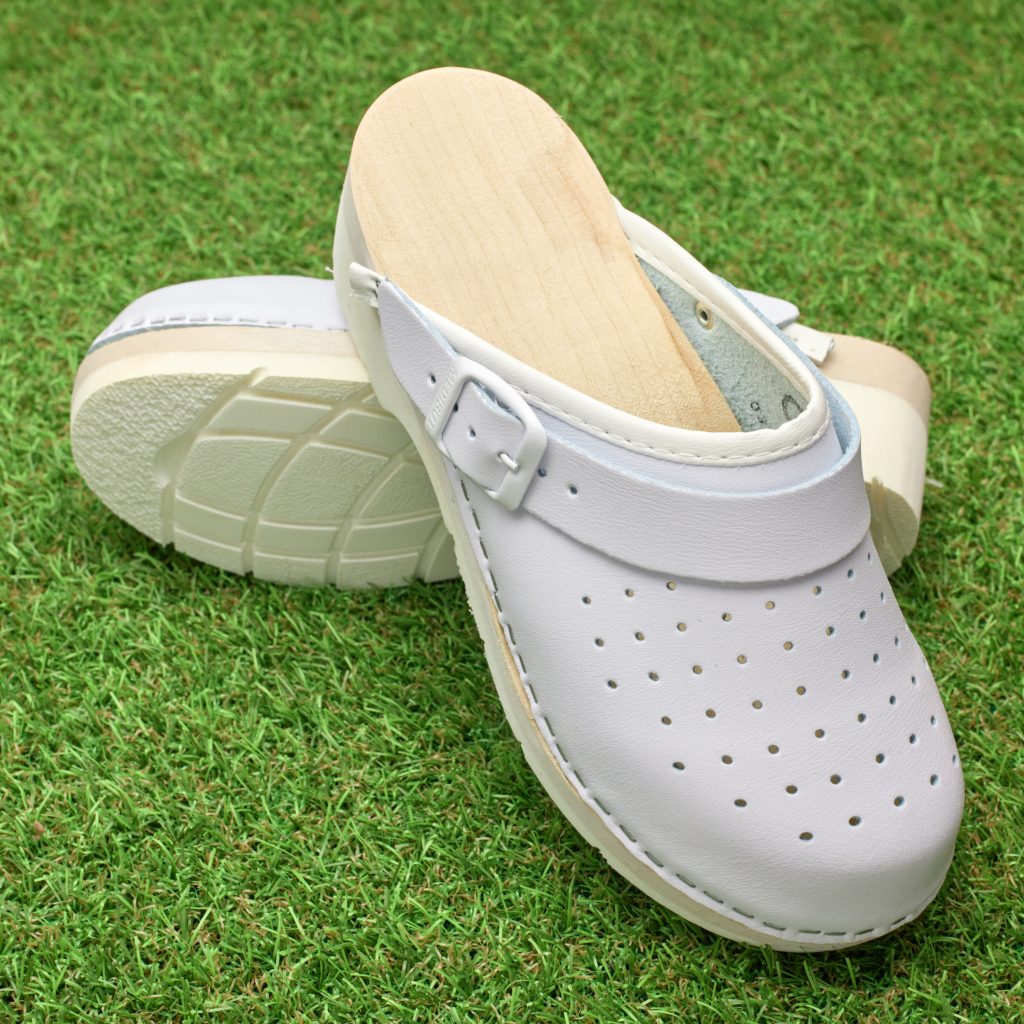 Saboti medicali piele dama Medibut 03AB PU, Alb - GoodShoes