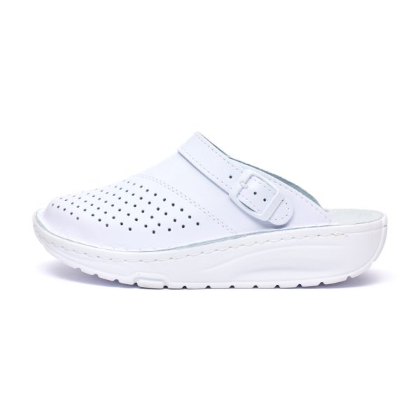 Saboti medicali piele dama Medibut 012L, Alb - imagine 4