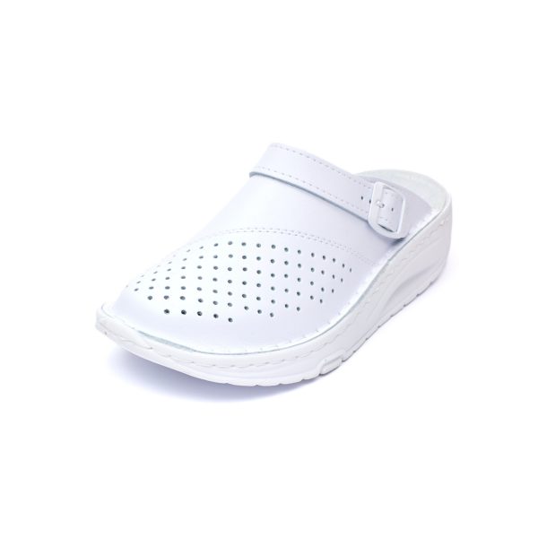 Saboti medicali piele dama Medibut 012L, Alb - imagine 6