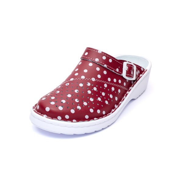 Saboti medicali piele dama Medibut 09L, Bordo - imagine 6