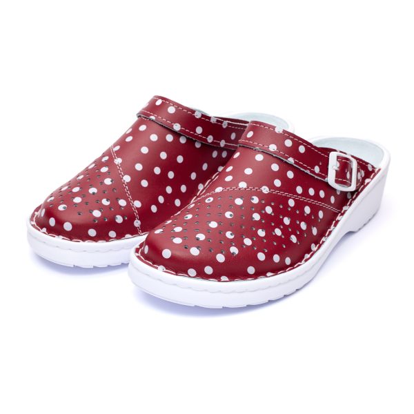 Saboti medicali piele dama Medibut 09L, Bordo - imagine 3