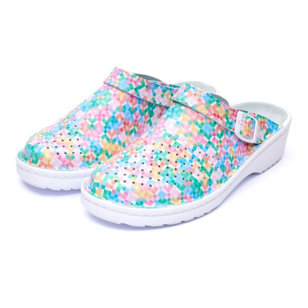 Saboti medicali piele dama Medibut 09L, Mozaic - imagine 3