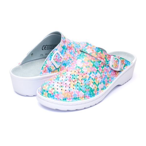 Saboti medicali piele dama Medibut 09L, Mozaic - imagine 2