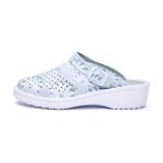 Saboti medicali piele dama Medibut 09L, Albastru cu flori - imagine 4