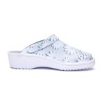 Saboti medicali piele dama Medibut 09L, Albastru cu flori - imagine 5