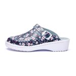 Saboti medicali piele dama Medibut  09L, Negru cu flori - imagine 4