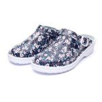 Saboti medicali piele dama Medibut  09L, Negru cu flori - imagine 3