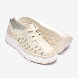 Pantofi piele dama FL957-3, Bej