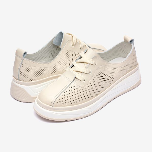 Pantofi piele dama FL957-3, Bej - imagine 5