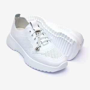 Pantofi piele dama JS703-2, Alb