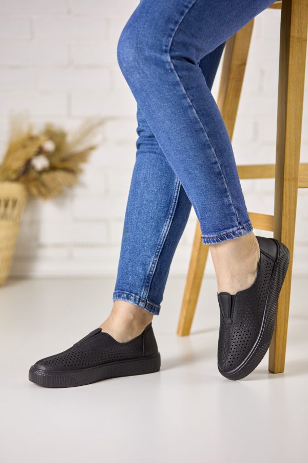 Pantofi piele dama JS705-1, Negru - imagine 3