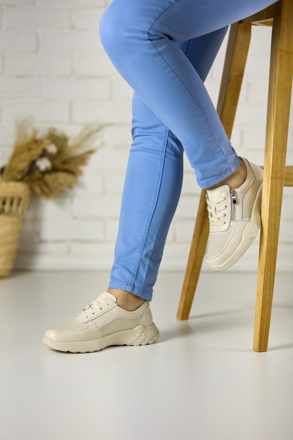 Pantofi piele dama FL965-3, Bej - imagine 4