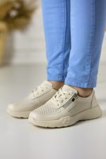 Pantofi piele dama FL965-3, Bej