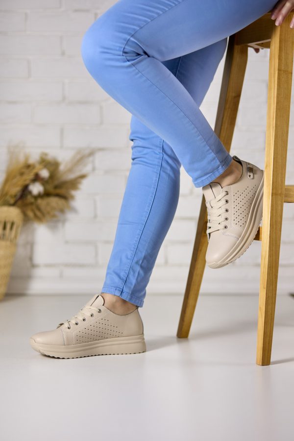 Pantofi piele dama FJ305-3, Bej - imagine 3