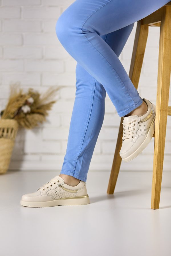 Pantofi piele dama FL967-3, Bej - imagine 3