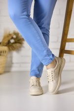 Pantofi piele dama FL967-3, Bej - imagine 2