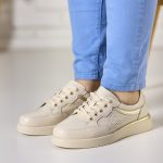 Pantofi piele dama FL967-3, Bej
