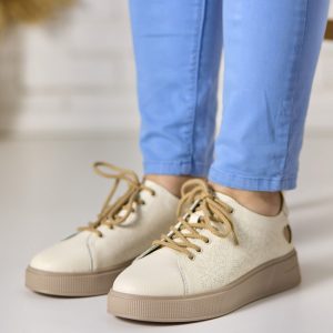 Pantofi piele dama FJ303-3, Bej
