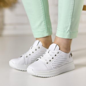 Pantofi piele dama FJ305-2, Alb