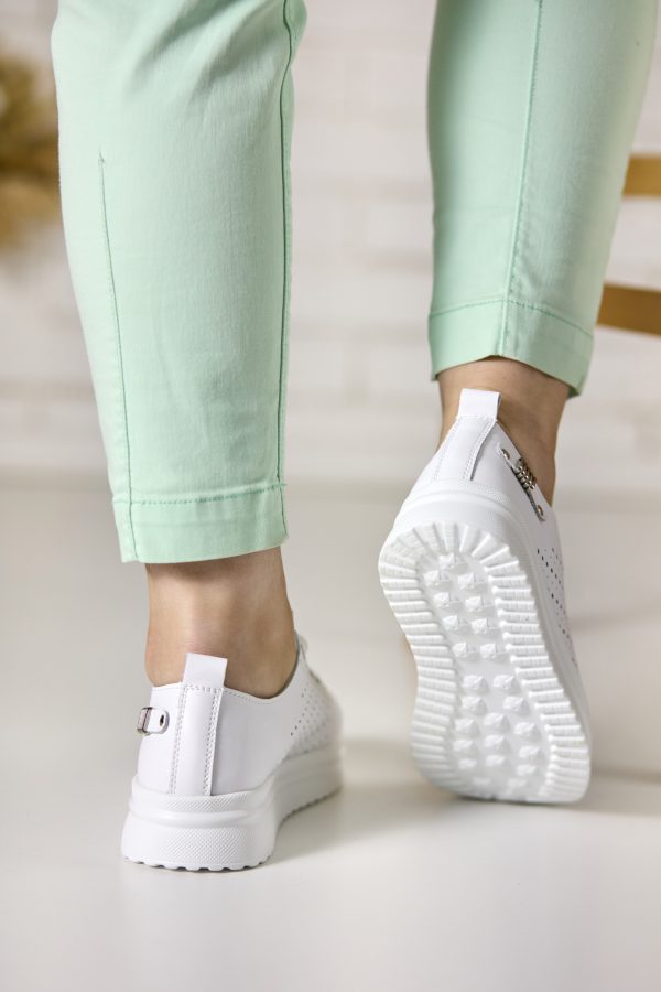 Pantofi piele dama FJ305-2, Alb - imagine 4