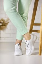 Pantofi piele dama JS703-2, Alb - imagine 3