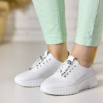 Pantofi piele dama JS703-2, Alb