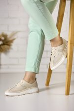 Pantofi piele dama FL957-3, Bej - imagine 3