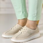 Pantofi piele dama FL957-3, Bej