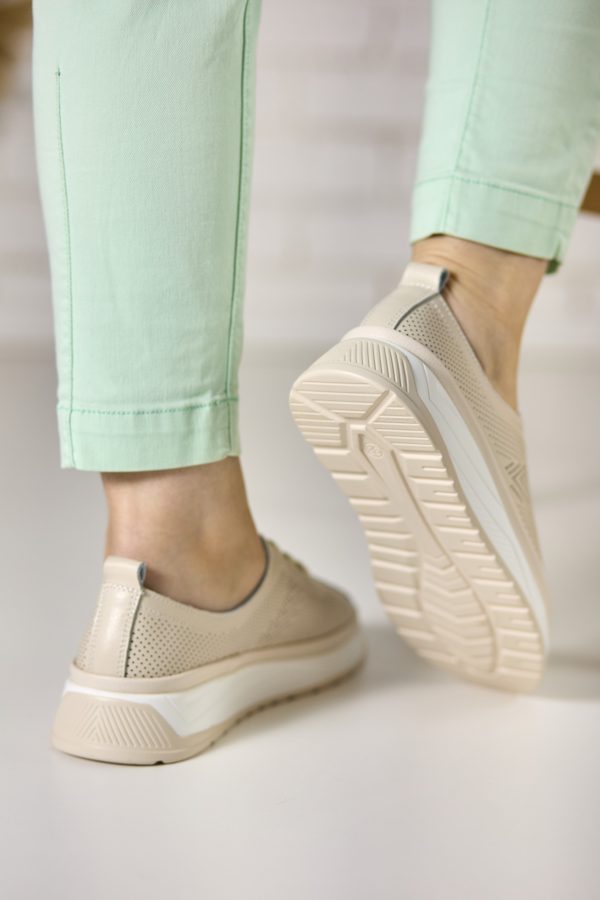 Pantofi piele dama FL957-3, Bej - imagine 4