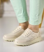 Pantofi piele dama FL963-3, Bej