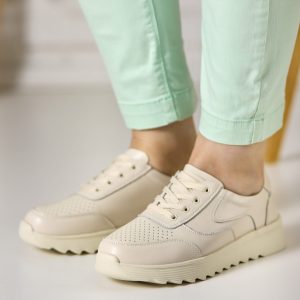 Pantofi piele dama FL963-3, Bej