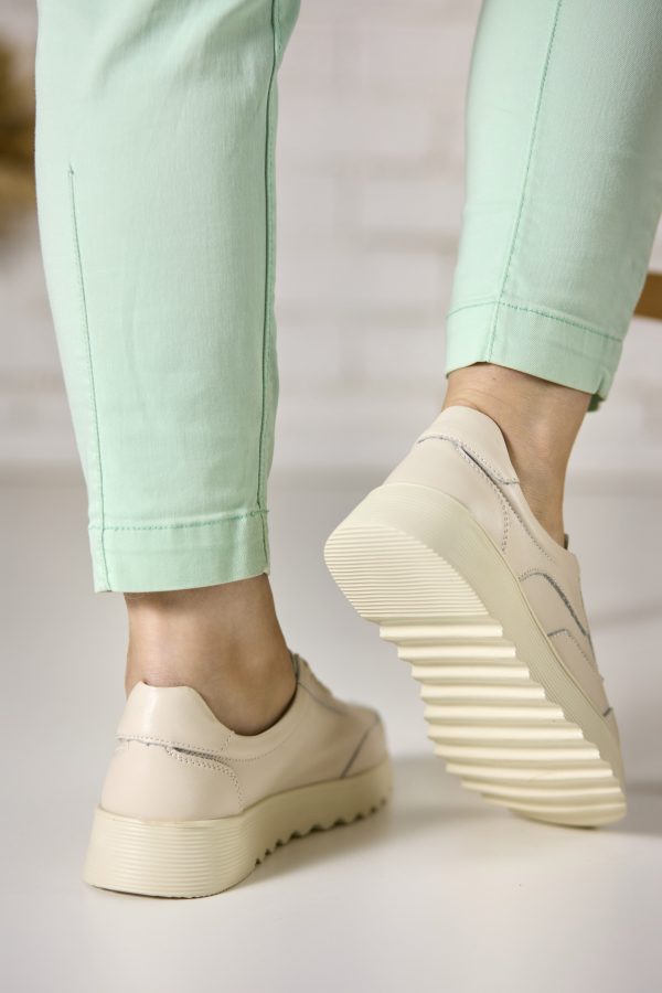 Pantofi piele dama FL963-3, Bej - imagine 5