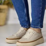 Pantofi piele dama FJ301-3, Bej