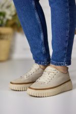 Pantofi piele dama FJ301-3, Bej