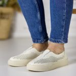 Pantofi piele dama JS705-3, Bej