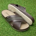 Papuci piele barbati Tellus 30-03, Maro