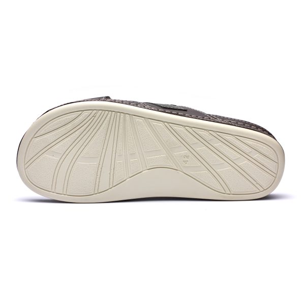 Papuci piele barbati Tellus 30-03, Maro - imagine 9