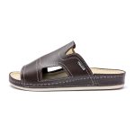 Papuci piele barbati Tellus 30-01, Cafeniu - imagine 4