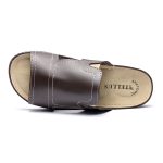 Papuci piele barbati Tellus 30-01, Cafeniu - imagine 7