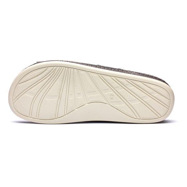 Papuci piele barbati Tellus 30-01, Cafeniu - imagine 9