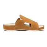 Papuci piele barbati Tellus 30-01, Maro - imagine 5