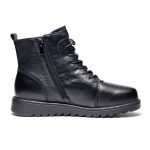 Ghete piele dama W043224, Negru - imagine 6