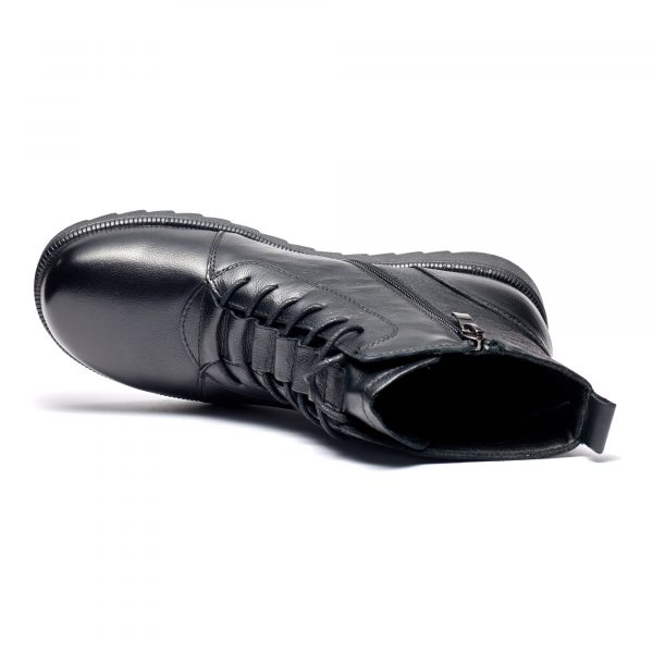 Ghete piele dama W043224, Negru - imagine 8