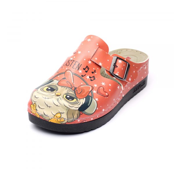 Saboti medicali dama 154726, Bufniţe roșu - imagine 5