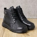 Ghete piele dama W043248, Negru