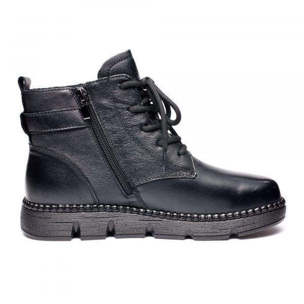 Ghete piele dama W043248, Negru - imagine 6