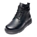 Ghete piele dama W043248, Negru - imagine 4