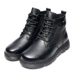 Ghete piele dama W043248, Negru - imagine 2